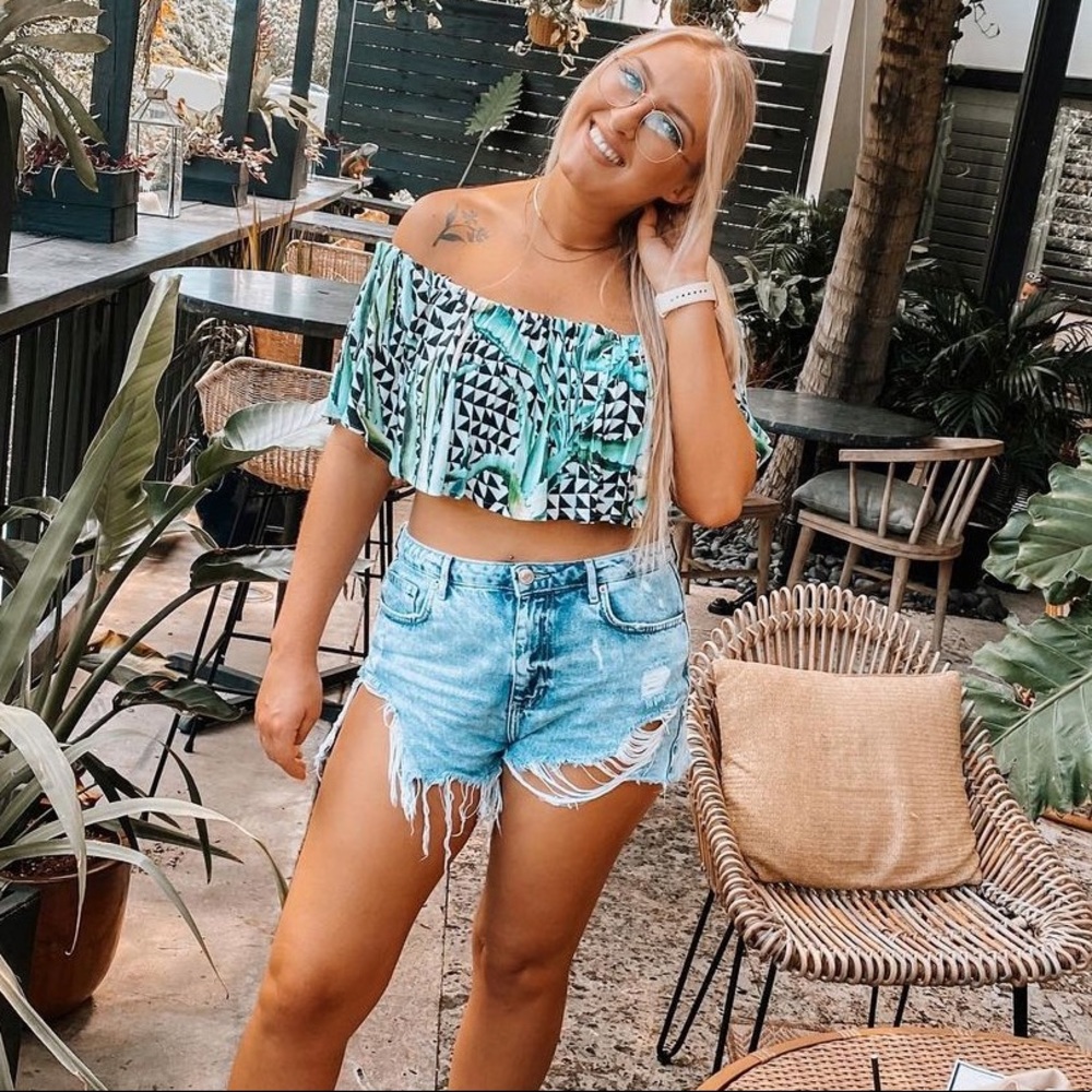 Mara Hoffman aloe print crop top